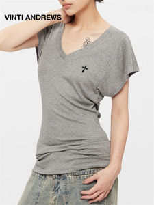 Slim Fit V-Neck Waist-Shaping T-Shirt