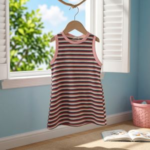 Striped Summer Casual Dress for Girls