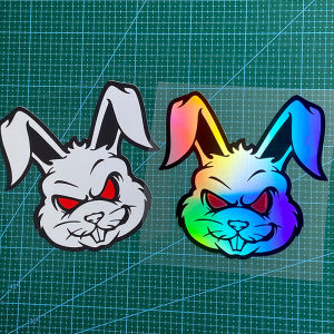 1PC Evil Rabbit Motorcycle Stickers Waterproof Scooter Windshield Fuel Tank Vinyl Decals for Honda Yamaha Kawasaki Ktm Bmw