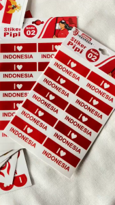 Stiker Pipi Bendera - Sticker Pipi Merah Putih Kemerdekaan Indonesia 17 Agustus