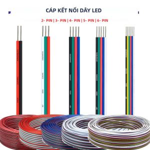 Cáp LED Linh Hoạt 22AWG Dây Nối Dài Cách Điện PVC 2pin-6pin Cho WS2812B WS2813 5050 Dải Đèn LED Dây Cáp Điện Màu Đỏ Đen