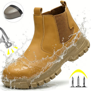 Indestructible Steel Toe Mens Safety Shoes Light Mens Work Boots Anti Smash Impact Resistant Construction Industrial Footwear