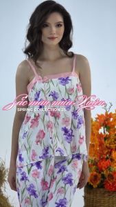 Bộ lửng dài áo dây nơ mặc nhà JUBBIE - 13001