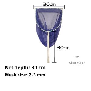 Double Ring Fish Net with Wooden Handle Fishing Gear for Catching Fish And Shrimp Outdoor Camping Travel Supplies by Junye