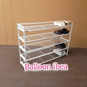 ชั้นวางรองเท้า ชั้นวางของเอนกประสงค์(สีดำ/สีขาว)ยาว124cm.5ชั้น เป็นเหล็กทั้งตัว ส่งไวมีเก็บปลายทาง