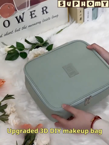 💖SG local stock💖Makeup Pouch Makeup bag Cosmetic bag Toiletries bag large capacity PU leather 化妆包