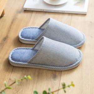 Cotton Slippers for Men And Women Spring Autumn Linen Anti-Slip Warm Home Use Indoor Slippers Couple Slippers Comfortable Home S