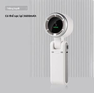 Quạt Bàn Cầm Tay Có Thể Sạc Lại 2024 Có Màn Hình Kỹ Thuật Số LED 180 °   Quạt Làm Mát Bằng Nhựa Có Thể Điều Chỉnh 5 Tốc Độ Cho Gia Đình