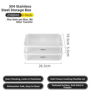 Food Grade Stainless Steel Freezer Storage Box