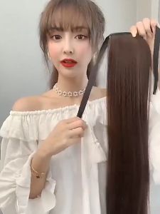 ส่งด่วน แฮร์พีชหางม้าตรงสวย แบบหนา ดูเป็นธรรมชาติ ที่คาดผมปลอม พร้อมส่งด่วนในไทย OC99