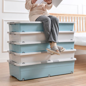 Cực Lớn Giường Đáy Hộp Bảo Quản Phẳng Ngăn Kéo Phong Cách Nhựa Tổ Chức Hộp Có Nắp Bảo Quản Quần Áo Underbed Kho Báu