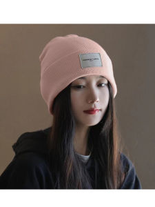 Warm Knitted Thickened Winter Hat Womens Fashionable Versatile Woolen Cap Breathable Cyclist Small Face Effect Trendy Hat