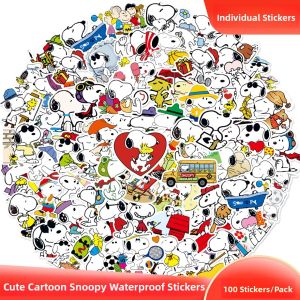 Snoopy Waterproof Stickers 100 Pcs Cute Cartoon Emotion Stickers for Water Cup Notebook Creative Decoration Sticker Mural