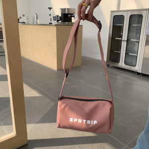 Fashionable Macaron Color Crossbody Bag Simple Letter Single Shoulder Leisure Nylon Womens Bag Korean Style Pillow Shape Bag