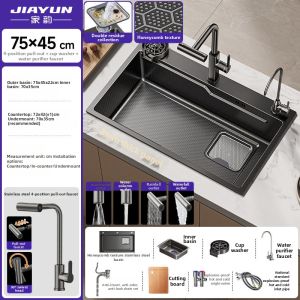 JIAYUN | 304 Stainless Steel Kitchen Sink Single Bowl