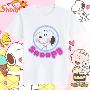 Bandai | Cartoon Pattern Snoopy (Snoopy) - A Childrens Summer Short-sleeved T-shirt Featuring Snoopy Cartoon Image.