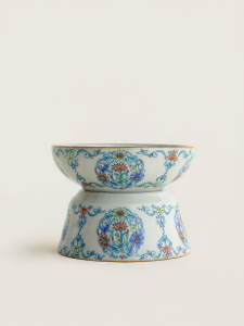 JIXIANSHENG | Ivory White Ru Kiln Doucai Chrysanthemum Design Tea Strainer Household Integrated