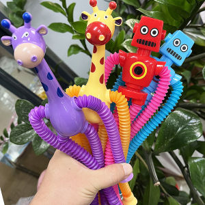 QUEZHOU | Glowing Suction Cup Giraffe Telescopic Stretch Toy