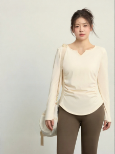 Plus Size Yoga Outfit Long Sleeve Top Set