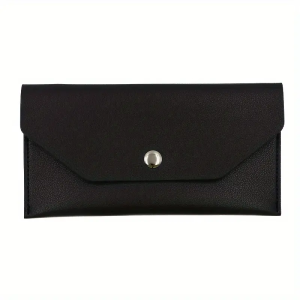 PU Leather Cash Envelope Wallet Reusable Cash Envelope Wallet for Money Distribution Minimalist Solid Color Long Wallet