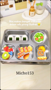 Bento Box Stainless Steel 5 Sekat + Tutup