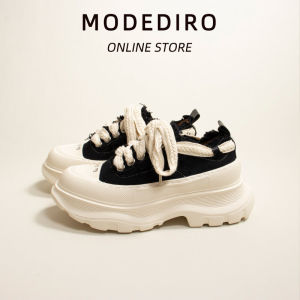 รองเท้าผ้าใบพื้นหนาสำหรับคู่รัก พ่อ รองเท้าผ้าใบผู้หญิง ระบายอากาศได้ดี สวมใส่สบาย รองเท้าผ้าใบสไตล์พังก์ส้นแบน รองเท้าผ้าใบสไตล์วิทยาลัย