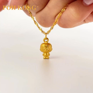 POH KONG 999/24K Gold Yuurei Neko Sama Ringo Pendant