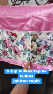 Tutup Lemari Es Penutup Kulkas Pelindung Debu Bahan Satin Halus Multifungsi