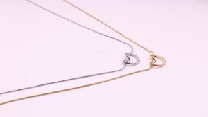 Mặt Dây Chuyền Hình Trái Tim Rỗng Mạ Vàng 18K Bằng Thép Không Gỉ Thanh Lịch Dành Cho Nữ Trang Sức Xương Quai Xanh Nhỏ Nhắn Tối Giản