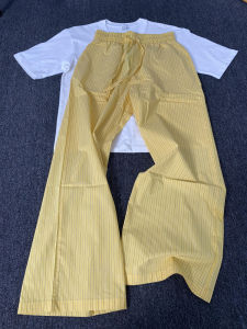 Quần Dài Nam Màu Vàng Nhạt Mùa Hè Mỏng Nhanh Khô Sọc Ngang Quần Dài Thường Ngày Rộng Rãi Thoải Mái Cho Cặp Đôi