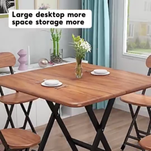 DODO Wooden Foldable Dining Table | No Assembly | Portable Folding Table for Kitchen Living Room Space-Saving Coffee Desk