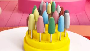 2.35mm 28pcs Dental Silicone Polisher Burs for Resin - Autoclavable Box with 48 Holes Safe and Reliable Diamond Burs for Dental Applications