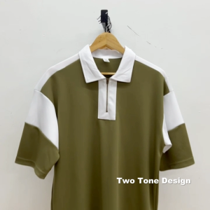 MIG Polyester Short Sleeve TwinBlend Half Zip Polo Tee