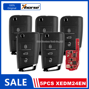XHORSE | 5Piece XHORSE VVDI XEDM24EN 2nd Generation XE Super Remote MQB Style 3 Buttons English Version