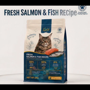 LDECO Premium Dry Cat Food Salmon & Ocean Fish Omega 3 6 Healthy Skin & Coat | for Indoor Kitten & Adult Ready Stock 2KG