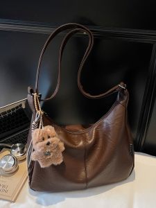 Trendy Casual Large Capacity Tote Bag Womens Crossbody Bag Versatile Shoulder Bag College Style Polyester Lining Zipper Closure