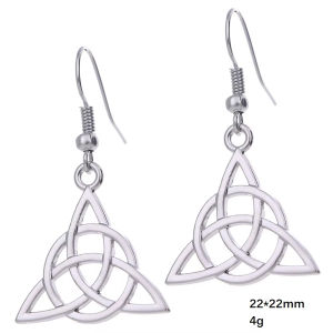Skyrim Trinity Celtics Irish Knot Dangle Earrings Viking Triquetra Amulet Protection Jewelry Valentines Day Gift for Women