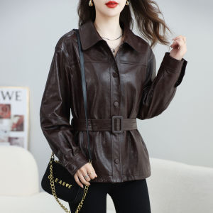 Retro Mera Oil Wax Sheepskin Short Jacket
