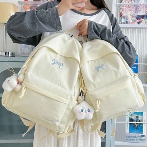 JIFANPAUL | Simple Pure Color School Backpack for Girls