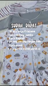 Chipu Abu - Paket Lengkap Lahiran Set Baju Bayi Baru Lahir Setelan Pakaian Bayi Newborn Free 1 Setel