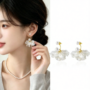 Luxury Petal Pearl Earrings