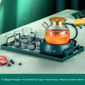 CRISTALGLASS | Luxury European Style Glass Floral Tea Set