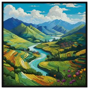 Tranh treo tường tranh dán tường tranh in canvas phong cảnh ruộng bậc thang phong cách hiện đại - Nét đẹp thiên nhiên Việt Nam. CGI - 98