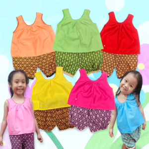 ชุดไทยเด็ก 6เดือน - 5ปี ชุดเสื้อคอกระเช้า กางเกงลายไทย ชุดเด็กผู้หญิง ชุดเด็กน่ารัก FES0036