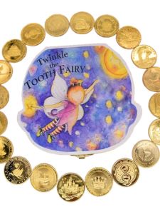 Tooth Fairy Wish to Reward Gifts for Little Boys and Girls to Replace Breast Teeth Fairy Tale Commemorative Metal Gold Coins