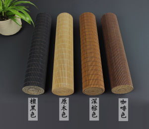 Original Wood Color Tea Set Deep Color Zen Tea Mat Bamboo Tea Curtain Bamboo Mat Tea Table Mat Bamboo Pad Dining Flag