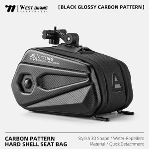 WEST BIKING จักรยานกันน้ำกระเป๋า2.6L ขนาดใหญ่ความจุจักรยานถุงอานเอ็มทีบีแกนเบาะจักรยานเสือหมอบกระเป๋าสะพายหลัง Hard Shell ขี่จักรยาน Tail Bag อุปกรณ์รถจักรยาน