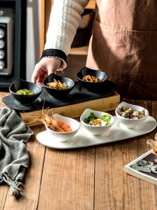 Ceramic Small Plate Seasoning Bowl Dip Sauce Bowl Snack Dish Bowl Set Kitchen Cooking Utensils Dishware Ceramic Plate Bowl