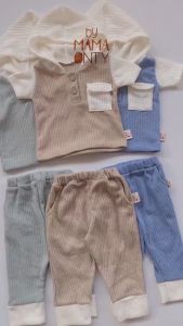 BYMAMAONTY - Gores Premium Rajut 0-6 Tahun (Setelan Atasan Hoodie & Celana Panjang)