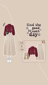 3in1 One Set Korean Style ( Blouse Sienka Bordir  Rok Molina  Jilbab Paris Jadul ) - KA153